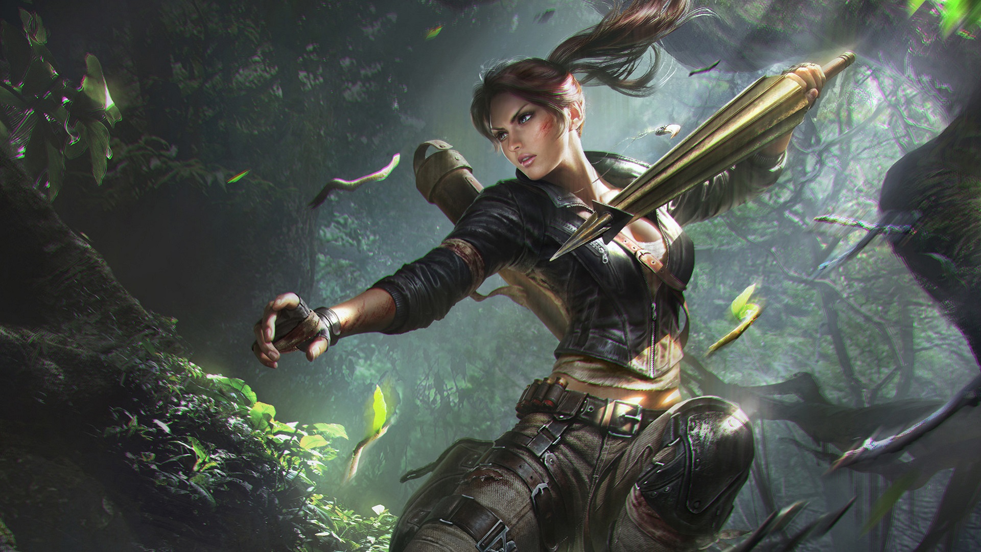 Desktop Wallpaper Lara Croft Tomb Raider Video Game Digital Art Hd Image Picture