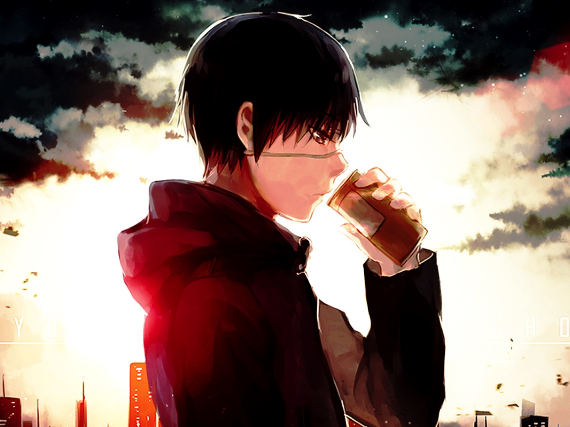 Download wallpaper 1920x1080 ken kaneki, angry, anime boy, full hd