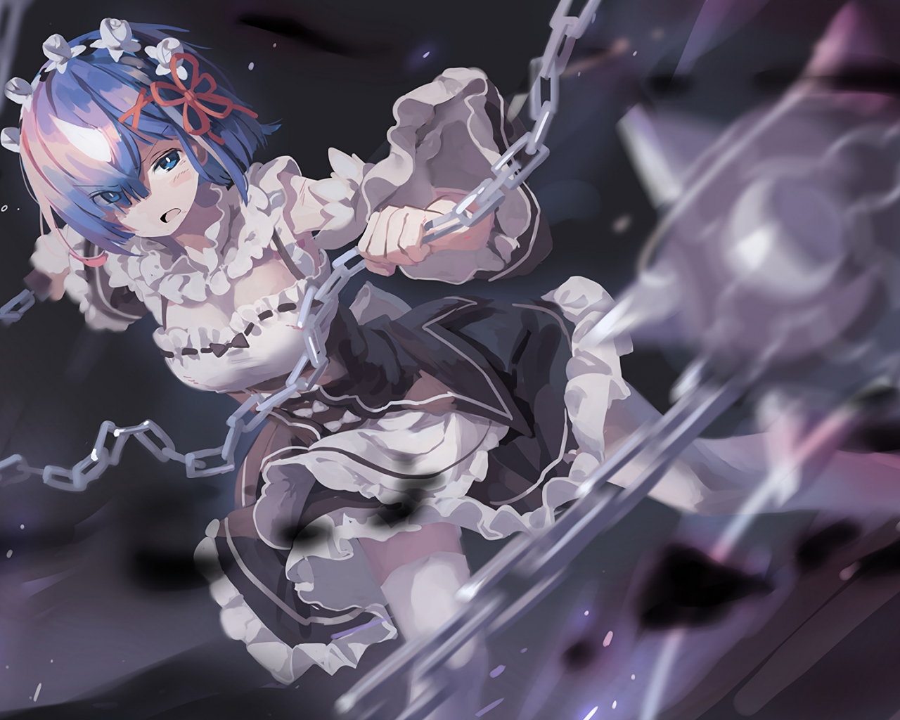 Desktop Wallpaper Rem Re Zero Iron Chain Hd Image Picture Background Lcu6