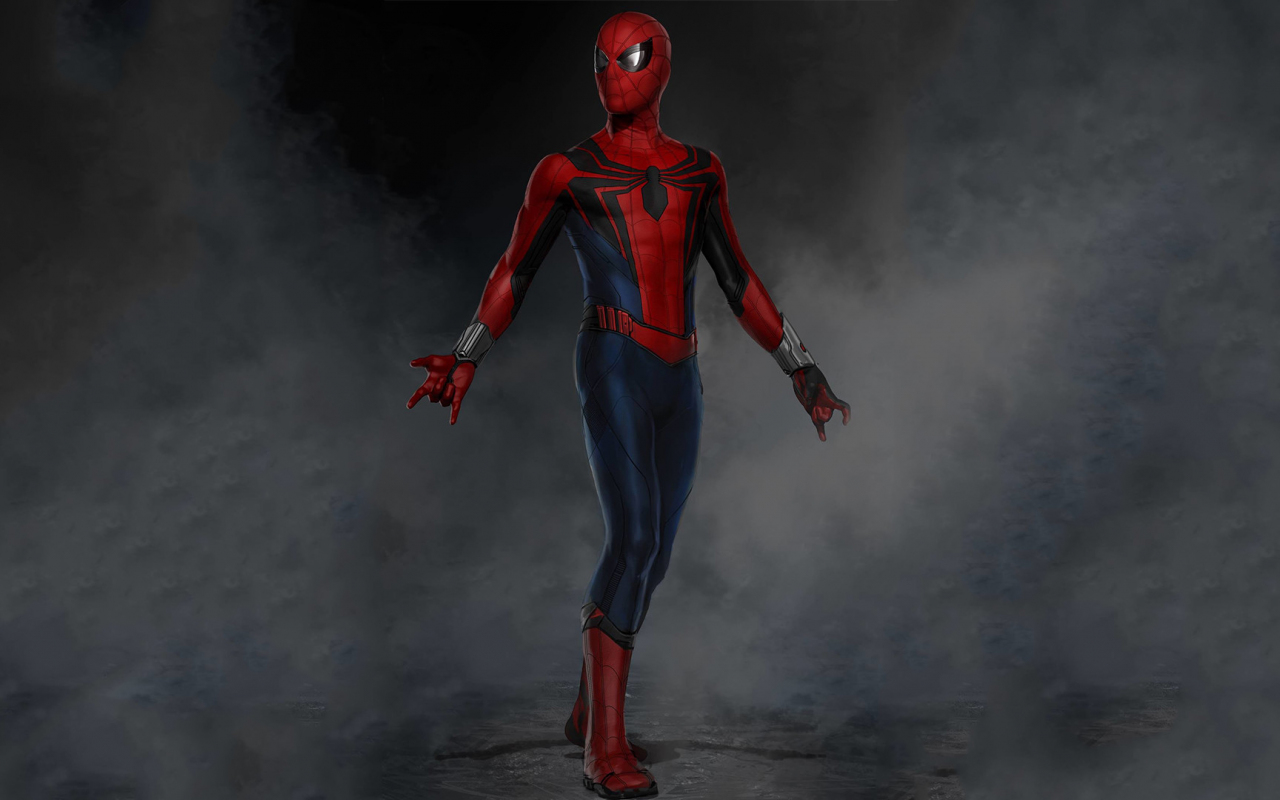 Desktop Wallpaper Spider Man, Iron Suit, Artwork, Hd Image, Picture