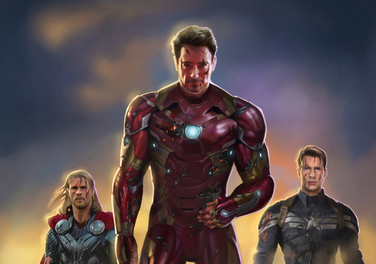 Download 1280x900 Wallpaper Iron Man, Captain America, Thor, Fan ...