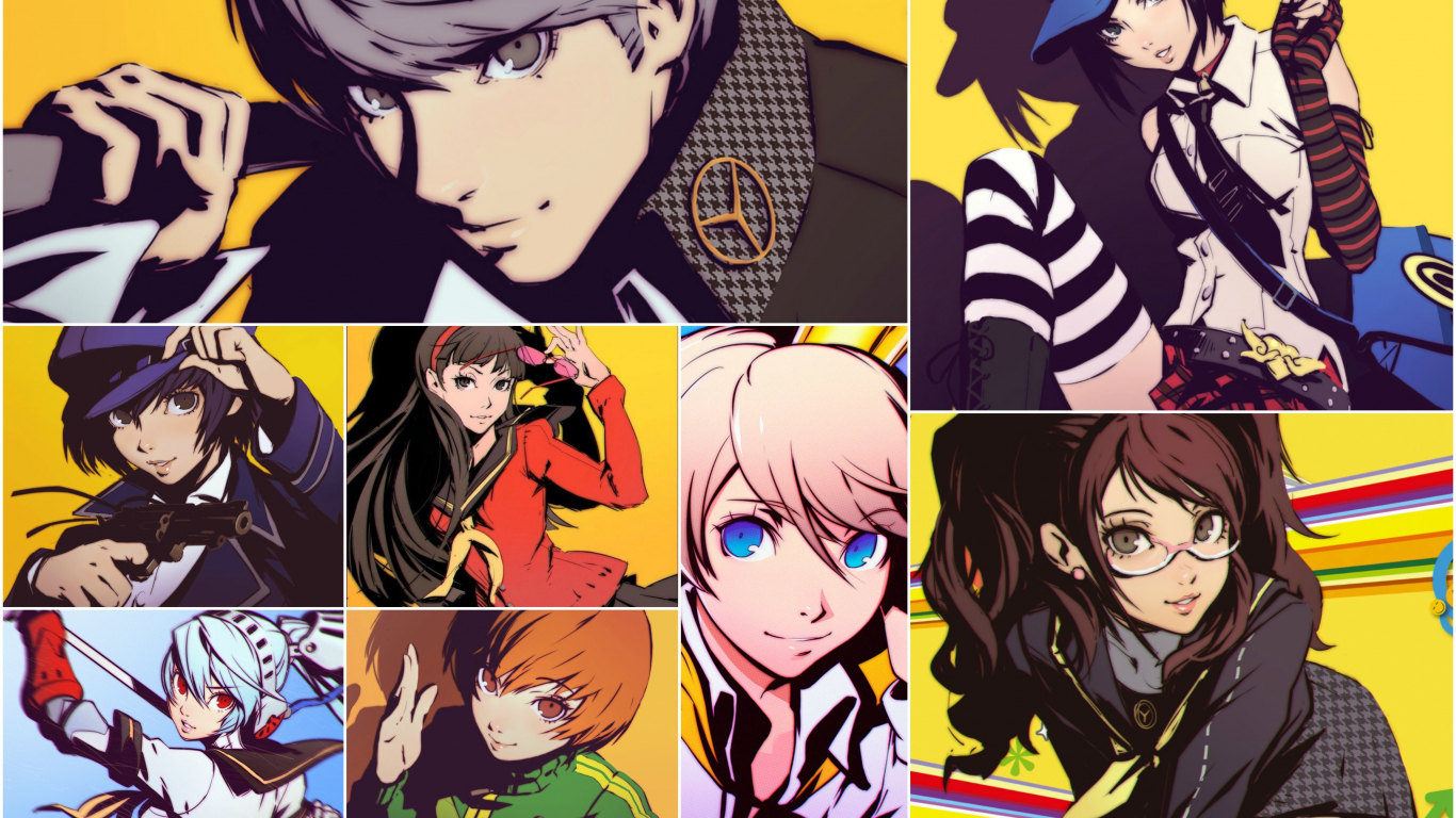 Download 1366x768 Wallpaper Characters, Collage, Video Game, Persona 5 ...