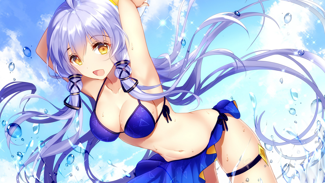Desktop Wallpaper Stardust Vocaloid Bikini Blue Hair Anime Girl Hd Image Picture Background 3c80e5