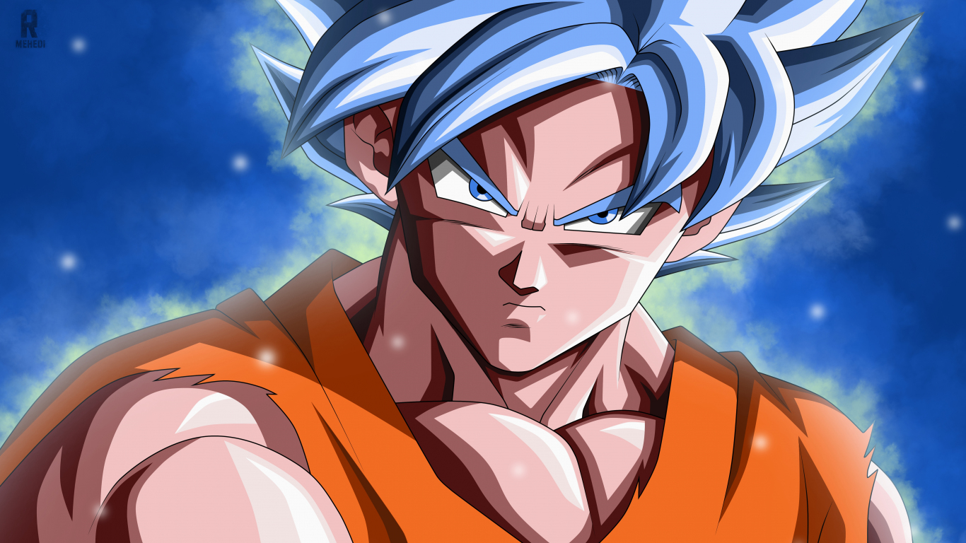 Blue Hair Goku Face Wallpaper - wide 3