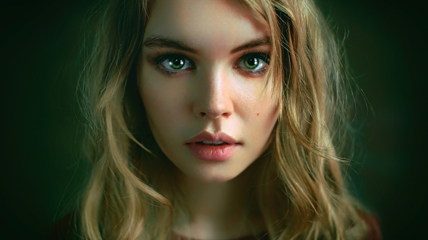 Download 1366x768 Wallpaper Blonde Model Girl Anastasia Scheglova Face Tablet Laptop