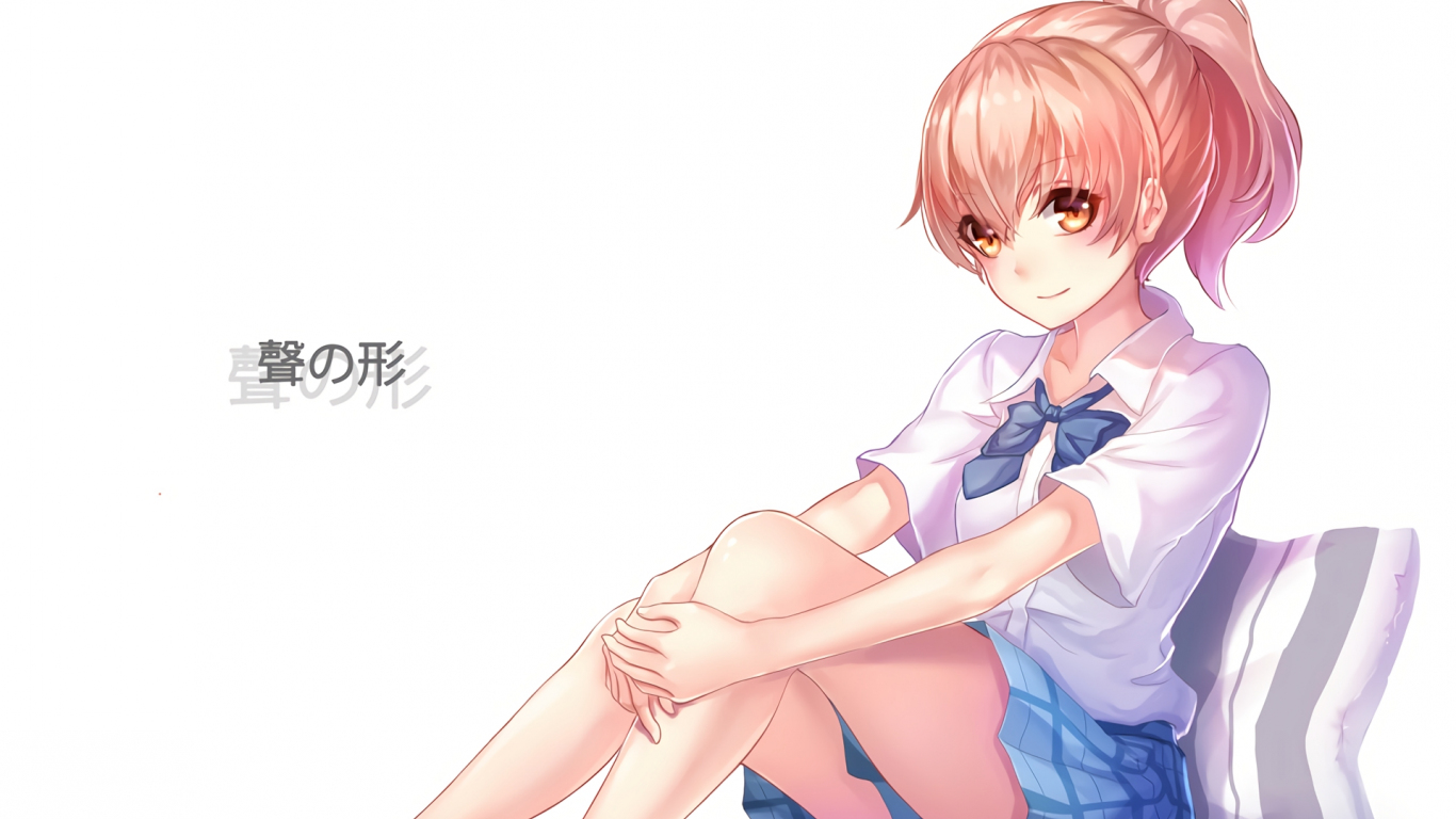 Desktop Wallpaper Sit, Anime Girl, Shouko Nishimiya, Hd Image, Picture