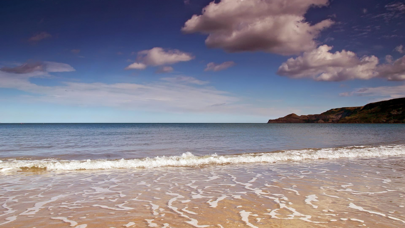 Download 1366x768 Wallpaper Sea And Sea Waves, Tablet, Laptop, 1366x768 ...