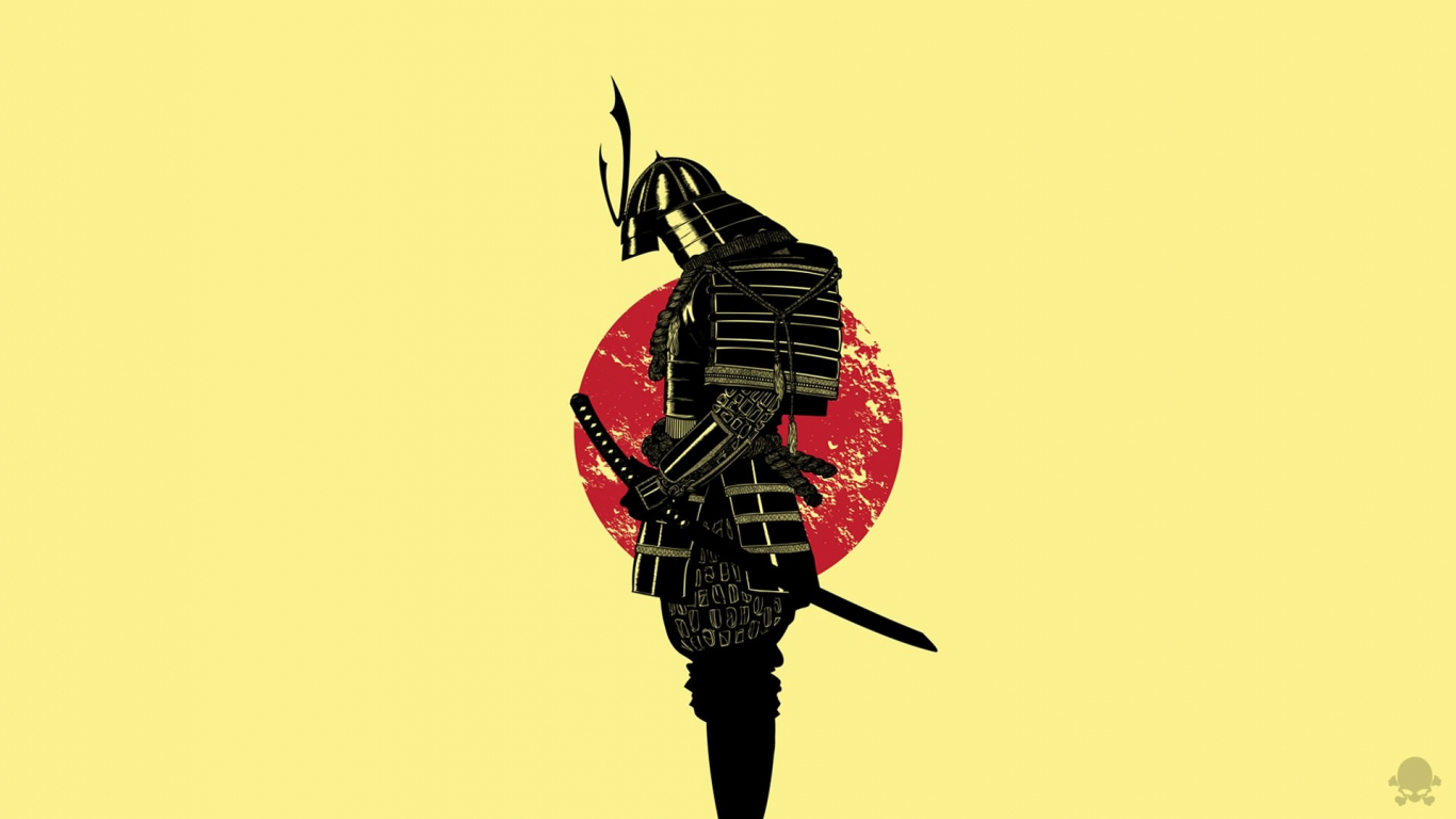 Download 1366x768 Wallpaper Black Samurai Warrior, Tablet, Laptop ...