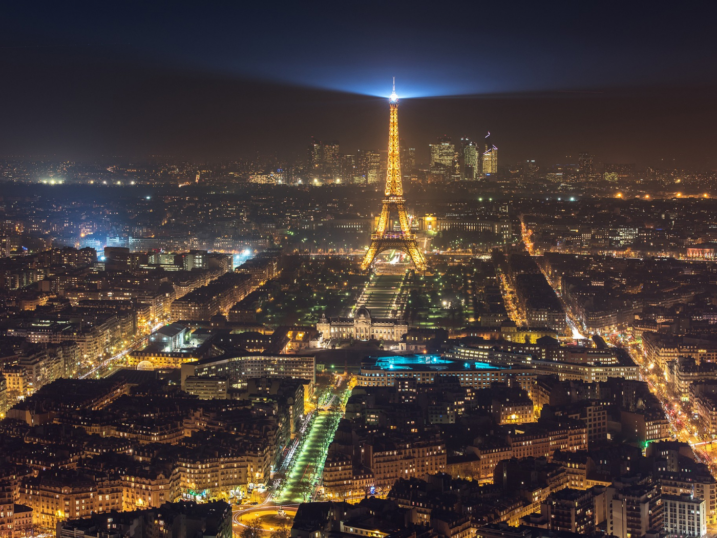 Desktop Wallpaper Paris City In Night, Eiffel Tower, Hd Image, Picture