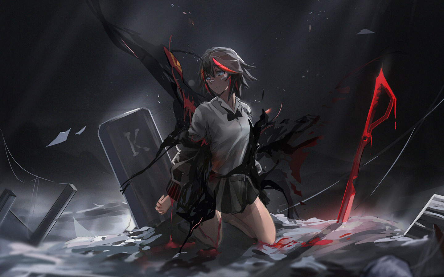 Desktop Wallpaper Ryūko Matoi, Kill La Kill, Anime Girl, Dark, Anime ...