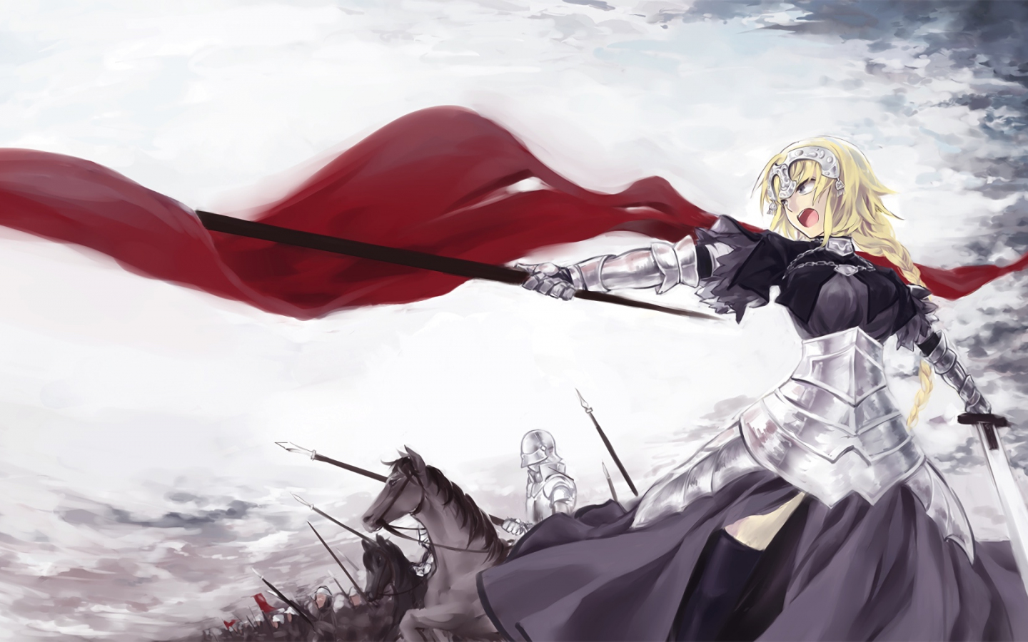 Download 1440x900 Wallpaper Ruler Fate Apocrypha Blonde Anime Girl Warrior Widescreen 16 10 Widescreen 1440x900 Hd Image Background 031