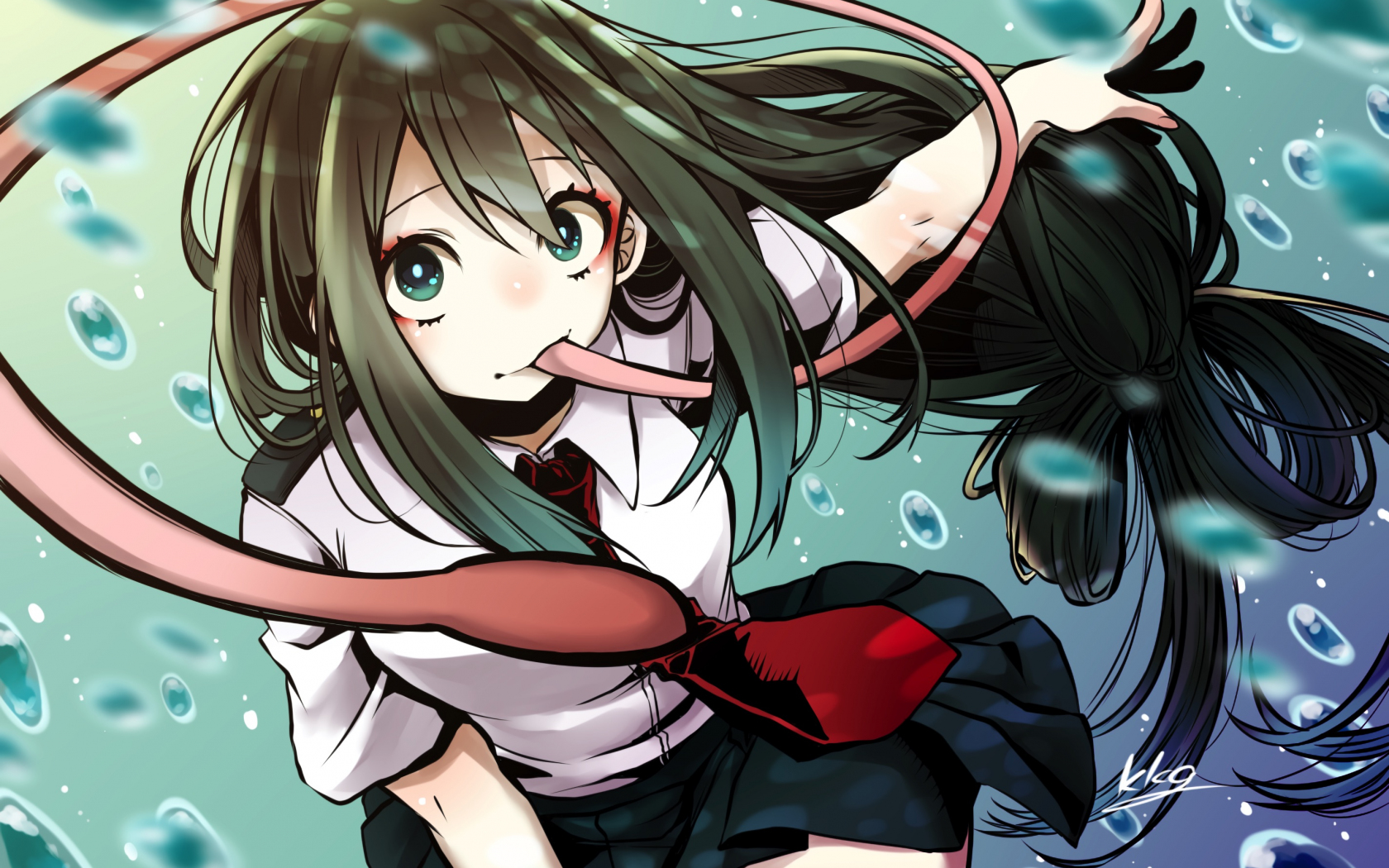 Desktop Wallpaper Anime Girl, Cute, Tsuyu Asui, Hd Image, Picture