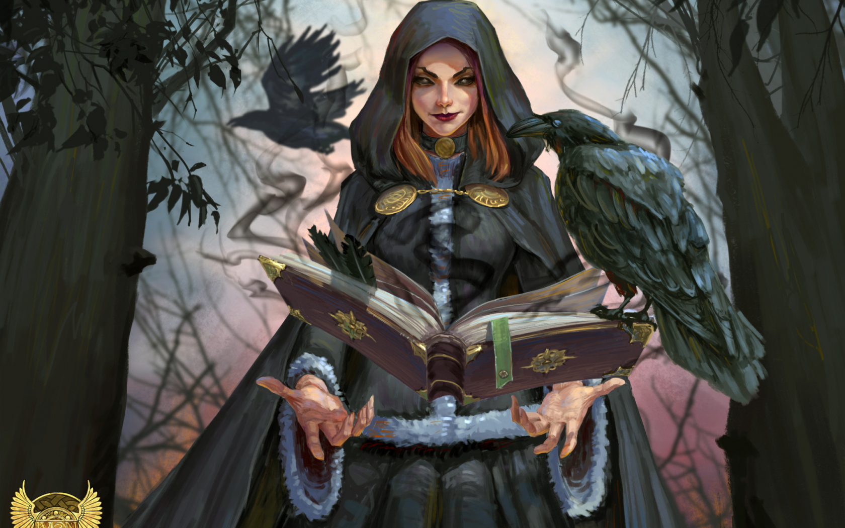 Desktop Wallpaper Witch Black Magic Book Fantasy Hd Image Picture