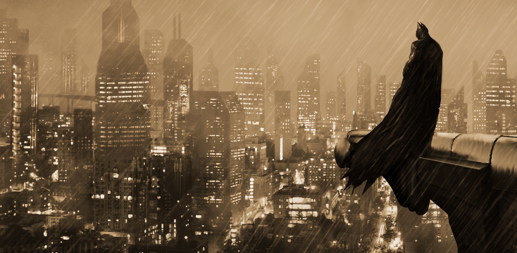 Desktop Wallpaper Batman, The Guardian Of Gotham City, Night, Hd Image ...