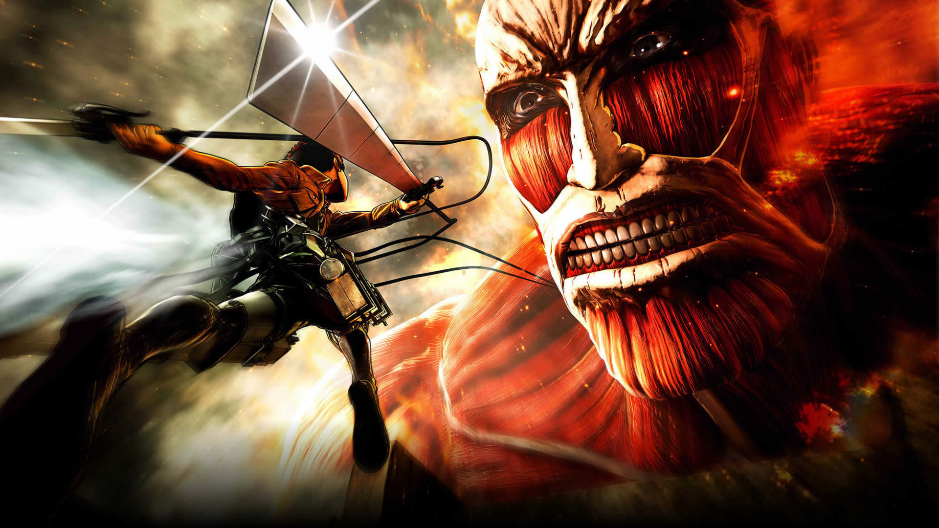 Desktop Wallpaper Colossal Titan Attack On Titan Eren Yeager Hd Image Picture Background 798ebb