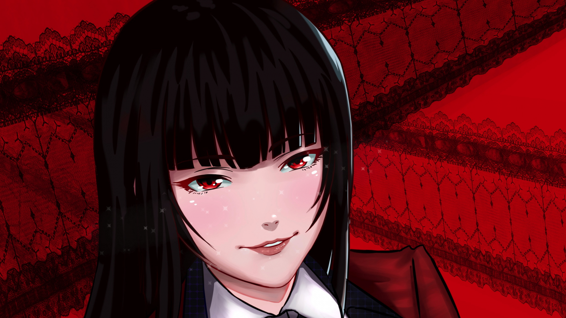 Desktop Wallpaper Jabami Yumeko, Anime Girl, Smile, Face, Hd Image