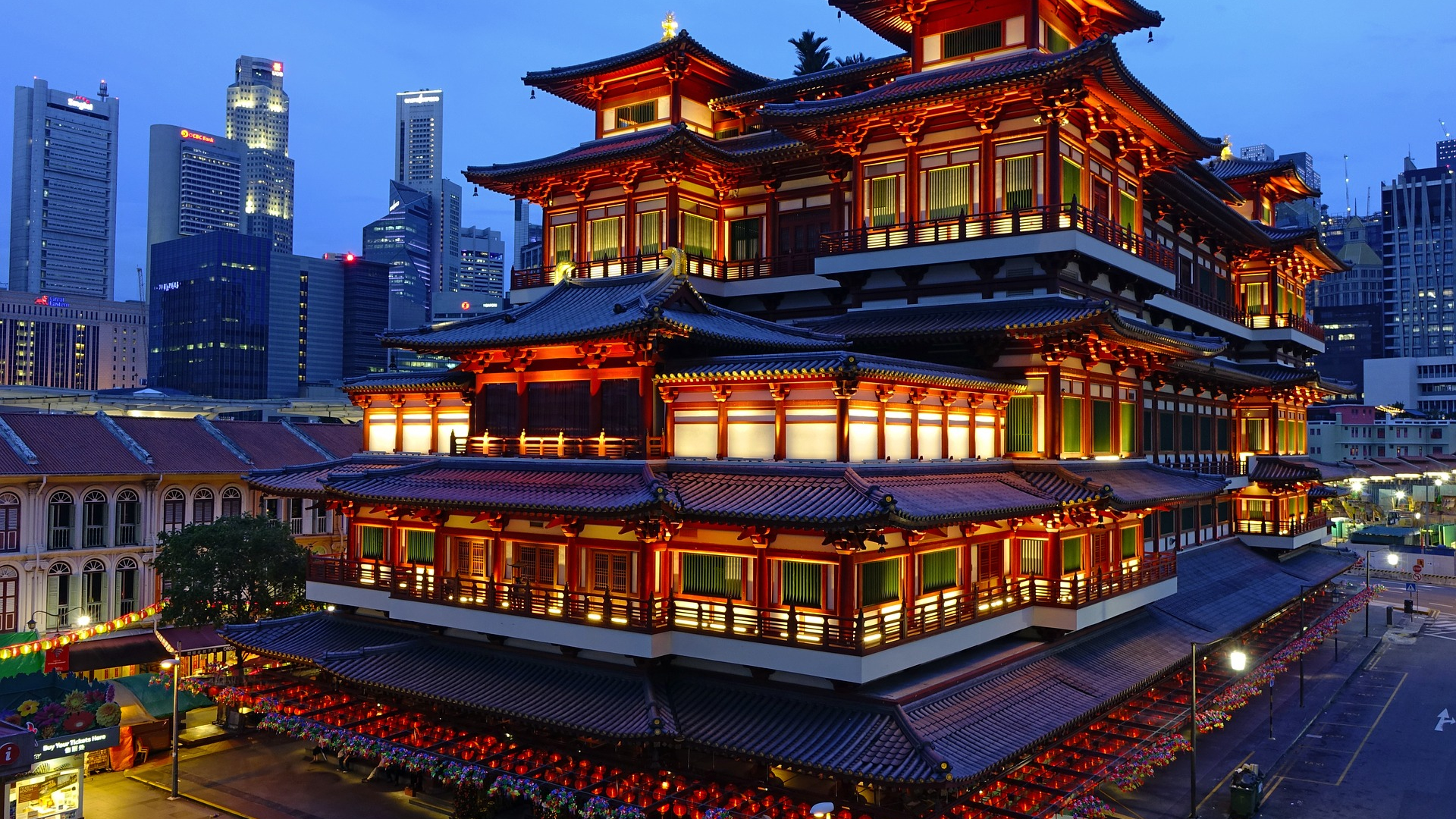 Download 1920x1080 Wallpaper Buddha Tooth Relic Temple, Singapore, Full Hd,  Hdtv, Fhd, 1080p, 1920x1080 Hd Image, Background, 7884