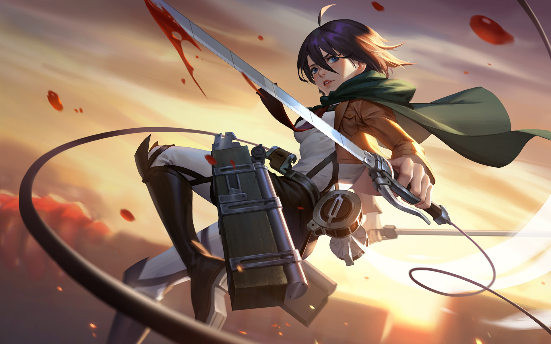 Download 1920x1200 Wallpaper Mikasa Ackerman Attack On Titan Art