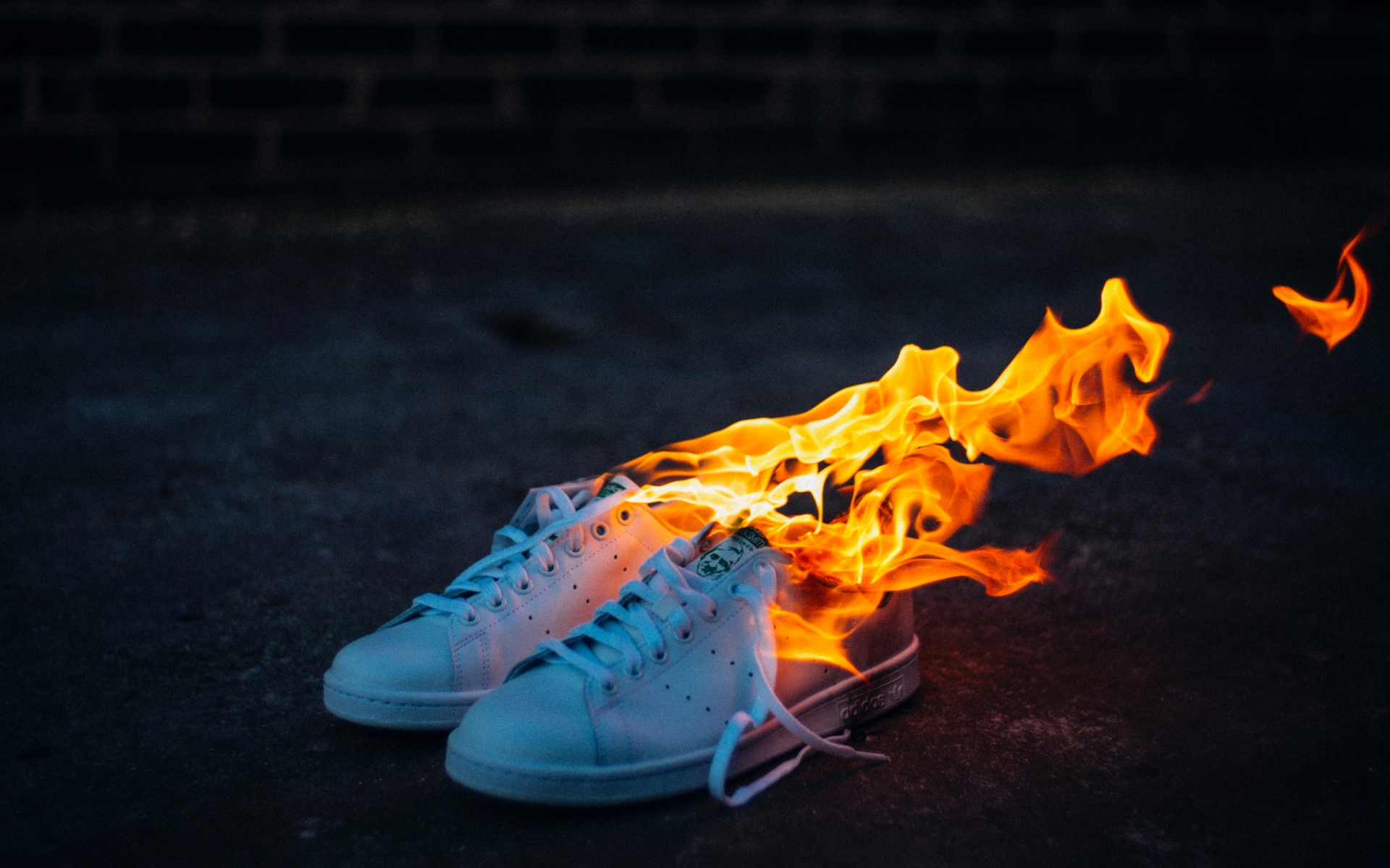 shoes on fire