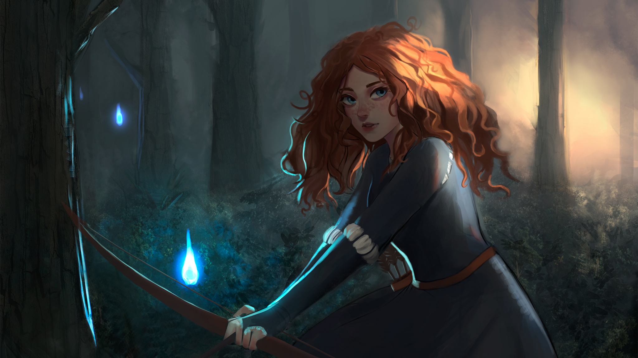 Download 2048x1152 Wallpaper Merida, Red Head Princess, Brave, Movie, Art,  Dual Wide, Widescreen, 2048x1152 Hd Image, Background, 23920