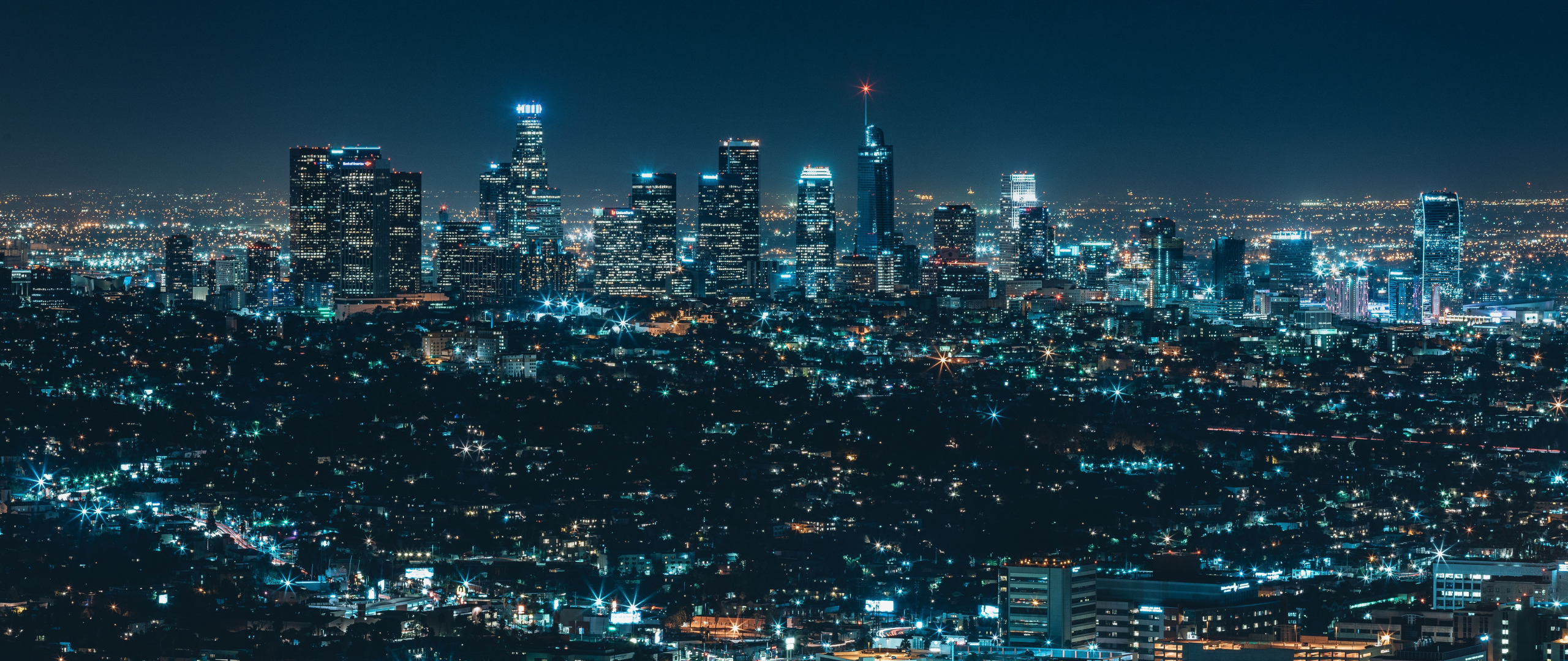 Los Angeles City Night View 2K wallpaper download