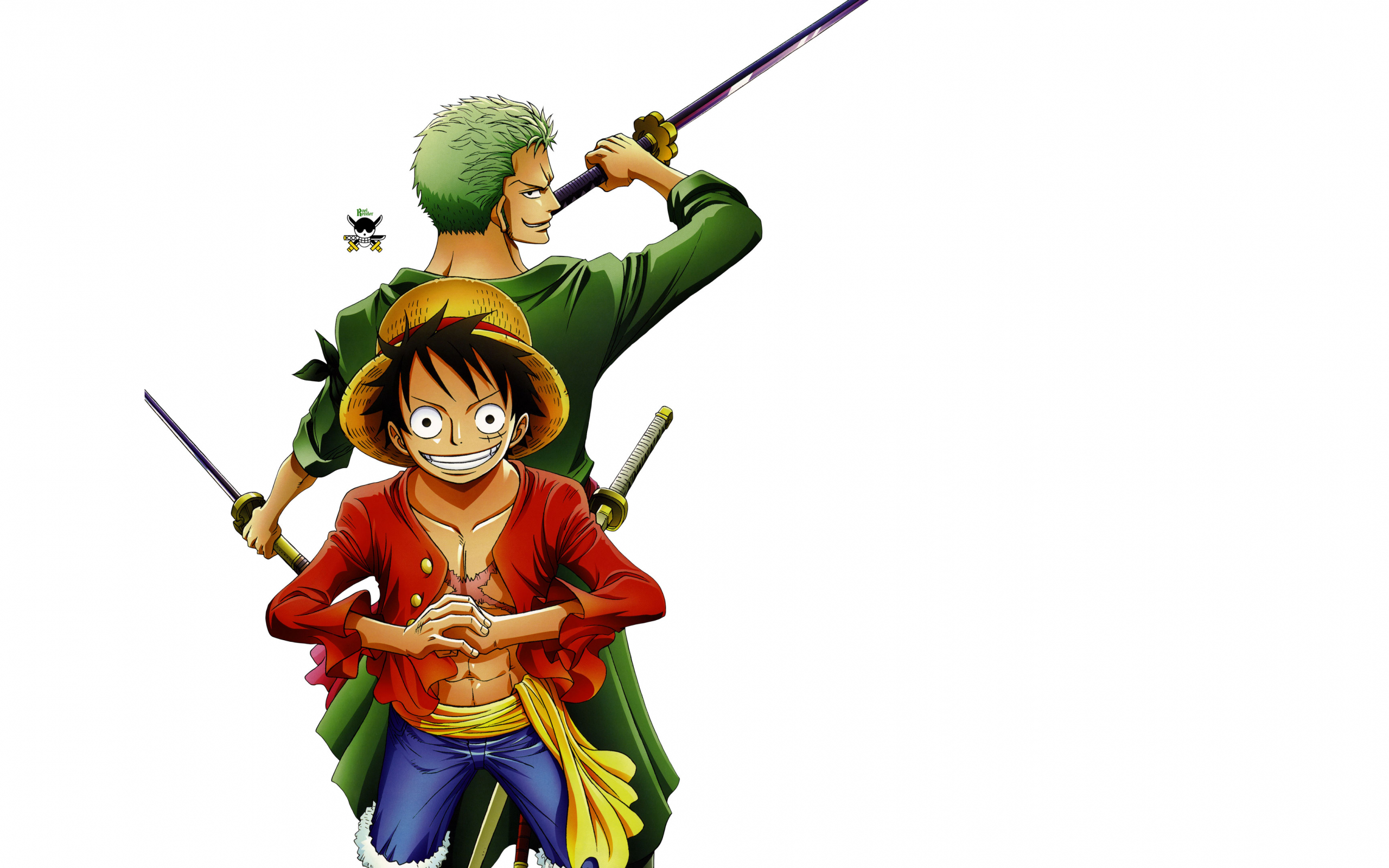 Download 2560x1600 Wallpaper Roronoa Zoro, Monkey D. Luffy, One Piece,  Anime Boy, Dual Wide, Widescreen 16:10, Widescreen, 2560x1600 Hd Image,  Background, 21721
