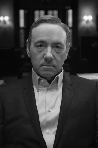 320x480 wallpaper Kevin Spacey, House of Cards, monochrome, TV actor