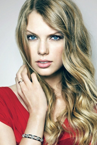 320x480 wallpaper Blue eyes, long hair, Taylor Swift, blonde, woman