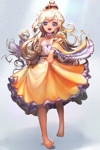 320x480 wallpaper Princess, anime girl, blonde