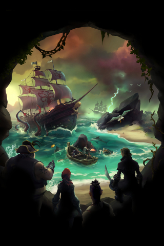 320x480 wallpaper Sea of Thieves, Video game, pirates