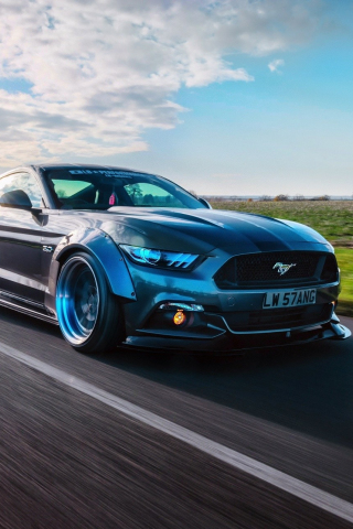 320x480 wallpaper On road, muscle car, Ford mustang GT-R