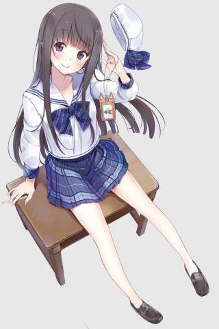 320x480 wallpaper Cute, scout girl, anime, long hair, original