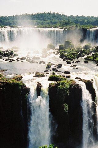 320x480 wallpaper Iguazu falls, waterfall, nature, river, 4k