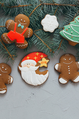 320x480 wallpaper Christmas, cookies, holiday, decorations, 2017, 5k