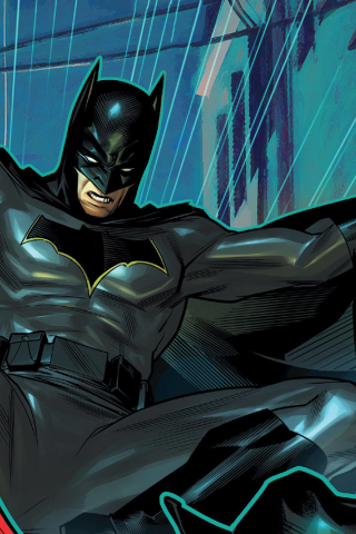 320x480 wallpaper Batman, dark, rain, jump, comics