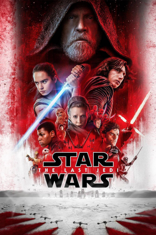 320x480 wallpaper Star Wars: The Last Jedi, 2017 movie, poster, red