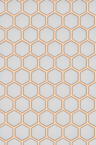 320x480 wallpaper White hexagons, golden edges, abstract