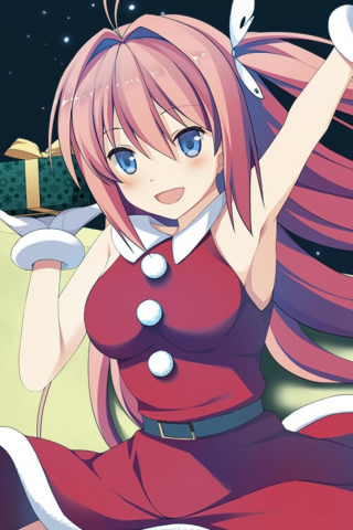 320x480 wallpaper Santa Asuka Kurashina, anime girl, long hair