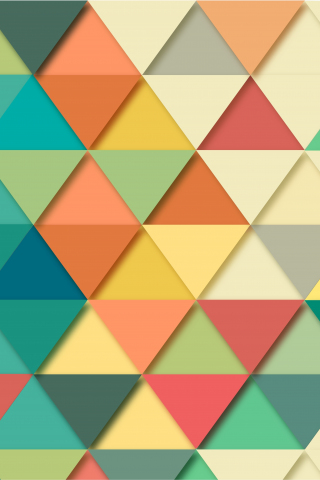 320x480 wallpaper Colorful, triangles, abstract, 5k