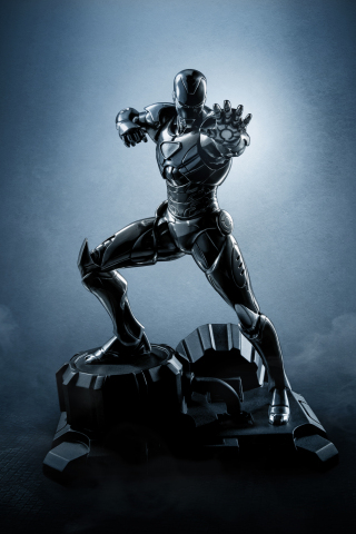 320x480 wallpaper Iron man, statue, new black suit, 5k