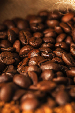 320x480 wallpaper Brown coffee beans, roasted
