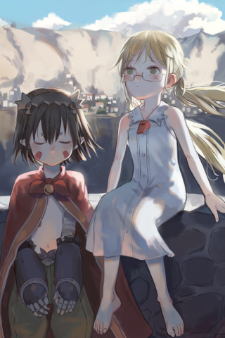 320x480 wallpaper Riko and Regu, Made in Abyss, anime