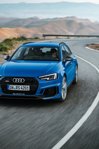 Download 240x320 Wallpaper Blue Car, On Road, Audi Rs4, 4k, Old Mobile,  Cell Phone, Smartphone, 240x320 Hd Image, Background, 28907