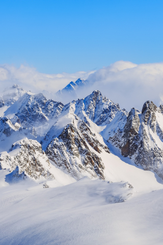 320x480 wallpaper Titlis, swiss alps, mountains, winter, 4k