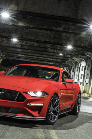 320x480 wallpaper Ford mustang gt performance pack level 2, muscle car, 2018, 4k