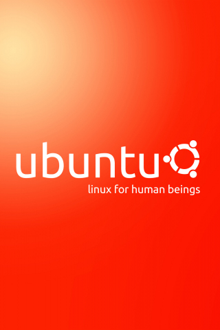 320x480 wallpaper Ubuntu, logo, orange, gradient