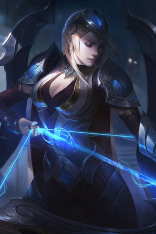 320x480 wallpaper Girl warrior, Ashe, league of legends, archer