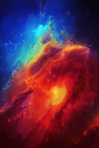 320x480 wallpaper Nebula, space, stars, clouds, 4k