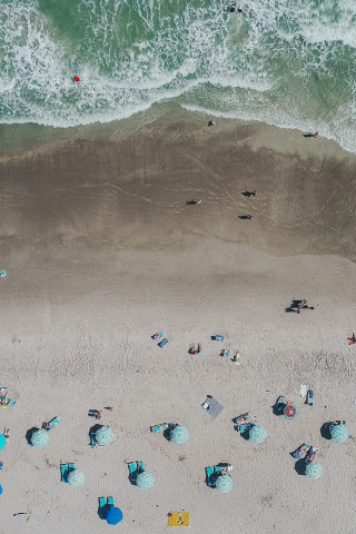320x480 wallpaper Cocoa Beach, beach, aerial view, united states