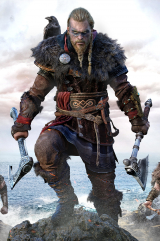 320x480 wallpaper Assassin's Creed Valhalla - Ragnar Lodbrok, video game, warrior